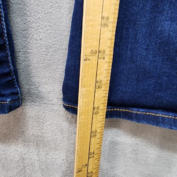 Levis 715 Bootcut Jeans Women 33x29 Dark Wash Stretch Denim Flare Mid Rise Big E - Picture 11 of 12